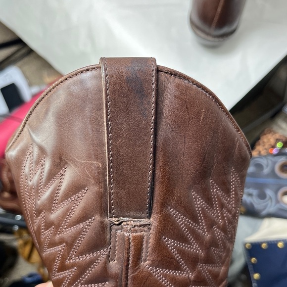 Womens sz 8M Matisse Chocolate Leather Point Toe Cowboy Western Pull Up Boots - Picture 10 of 14